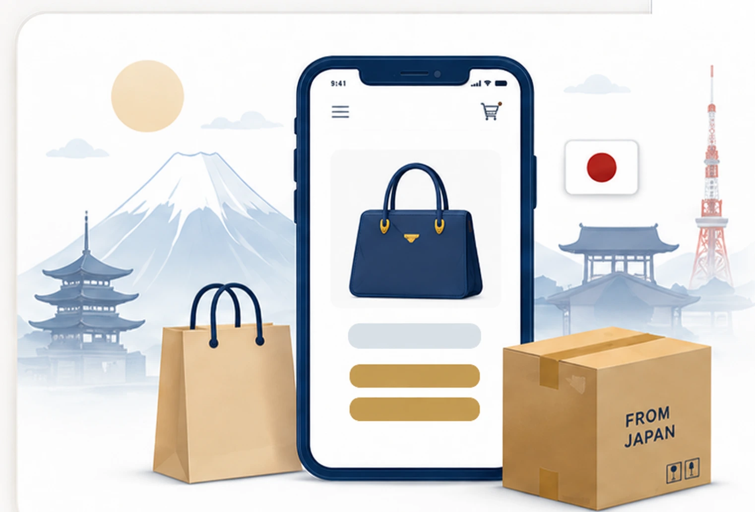 Japan purchasing illustration